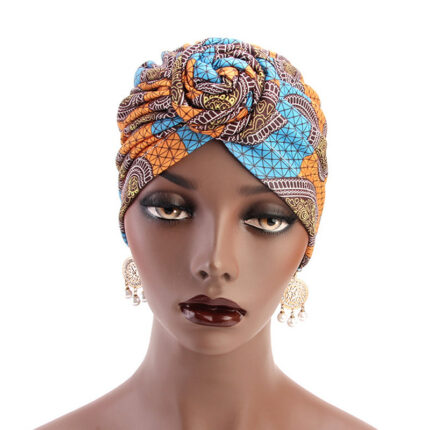 Chapeau à turban noué à tourbillon ethnique