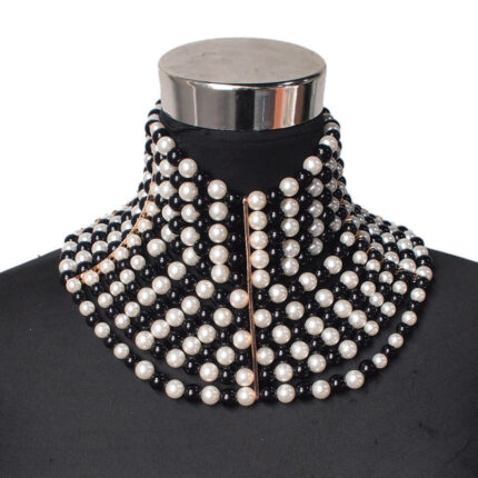 Collier sexy en perle à plusieurs couches