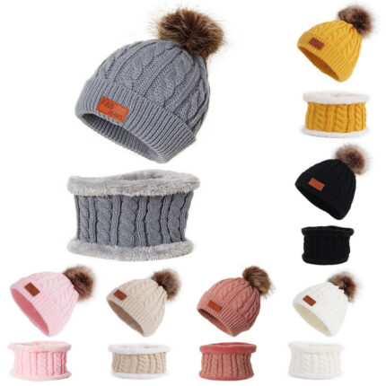 Ensemble d’écharpes avec chapeau simple de mode pour enfants