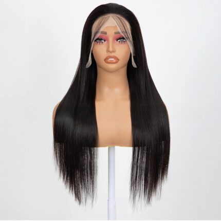 Perruques de cheveux synthétiques longs et raides